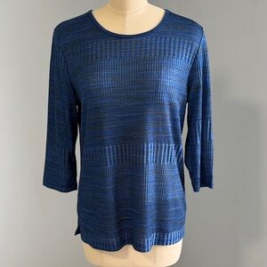 Bon Worth Patterned Blue Women's Top SZS